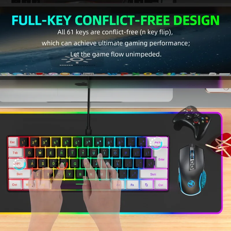 Keyboard and Mouse 60% Compute - đánh giá và giá Gaming Keyboard And Mouse Combo Wireless
