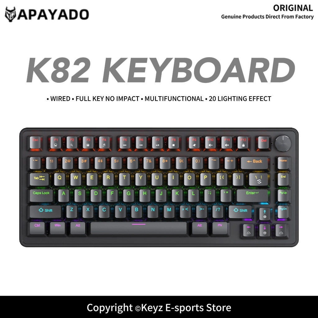 K82 75% Portable Wired Mechani - đánh giá và giá Gaming Keyboard Blue Switches
