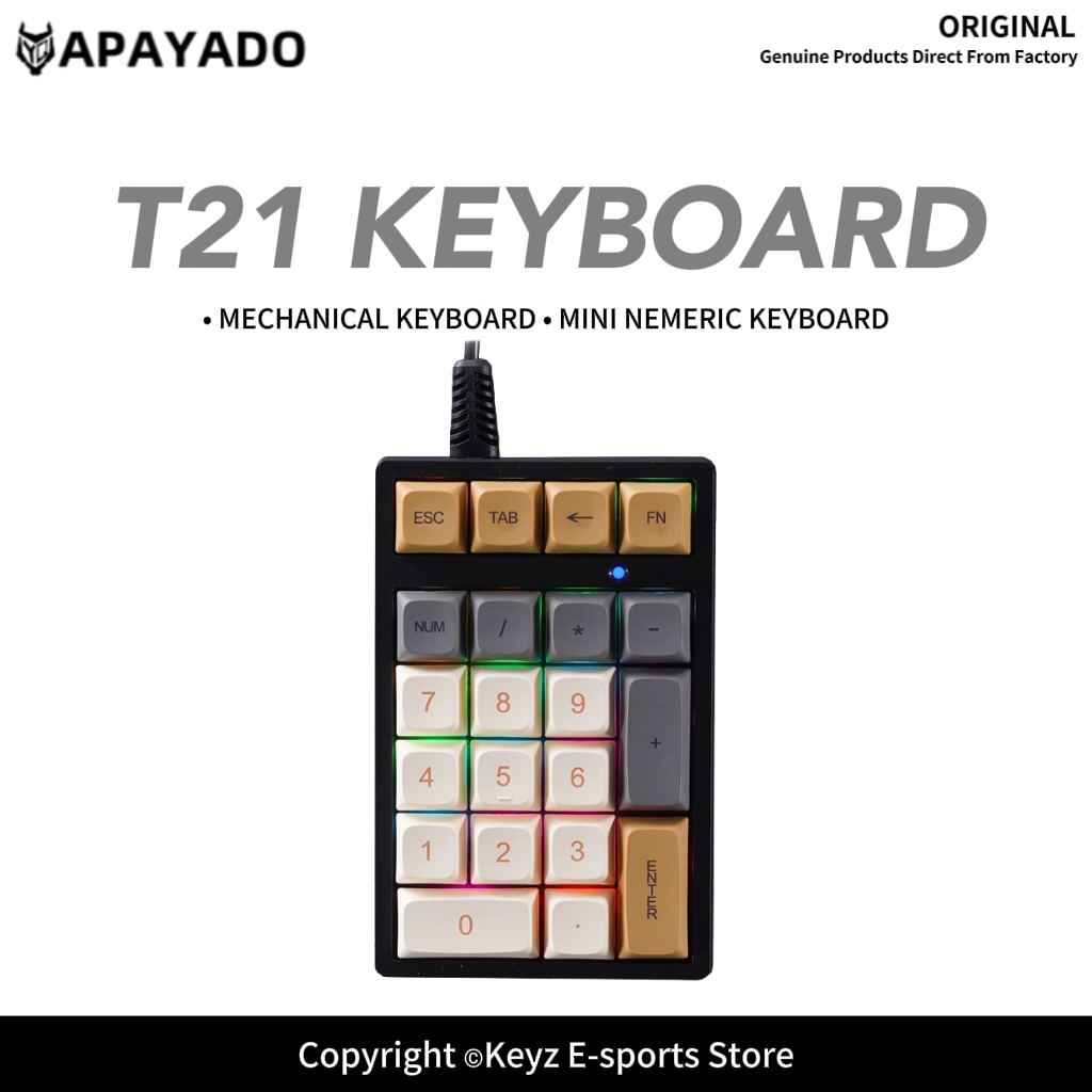 T21 Mini Number Keypad RGB Bac - đánh giá và giá Gaming Keyboard Blue Switches
