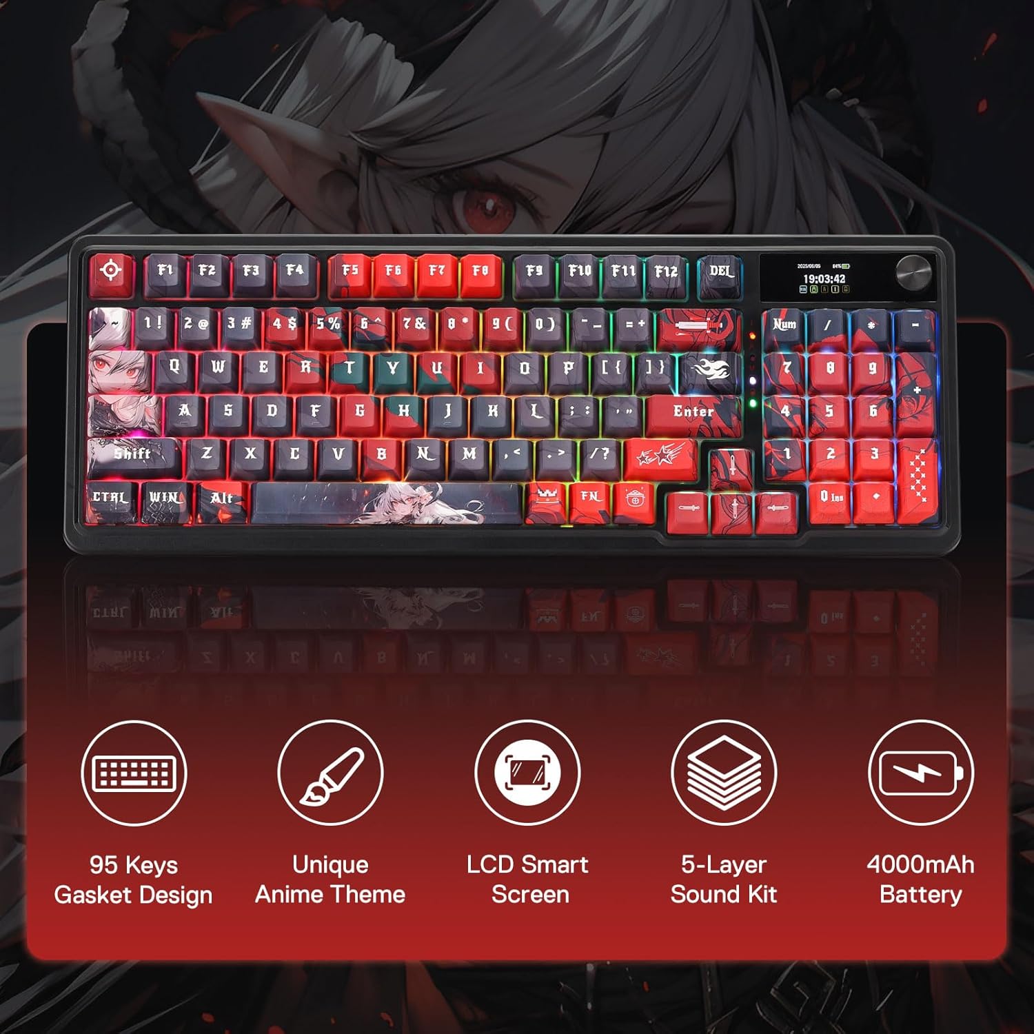Redragon Wireless Gasket Gamin - đánh giá và giá Gaming Keyboard Blue Switches