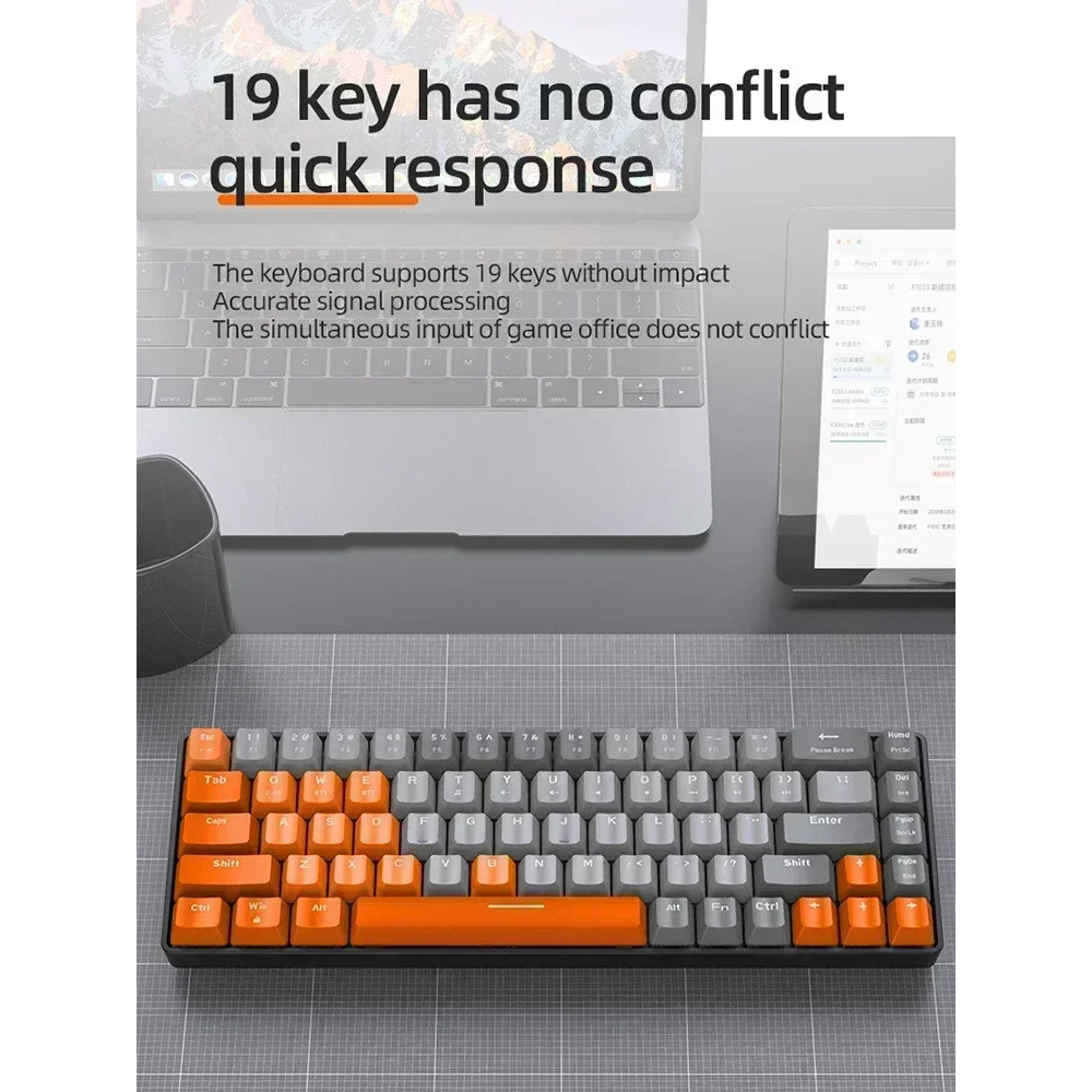 Free Wolf K68 Wireless Keyboar - đánh giá và giá Gaming Keyboard E Yooso