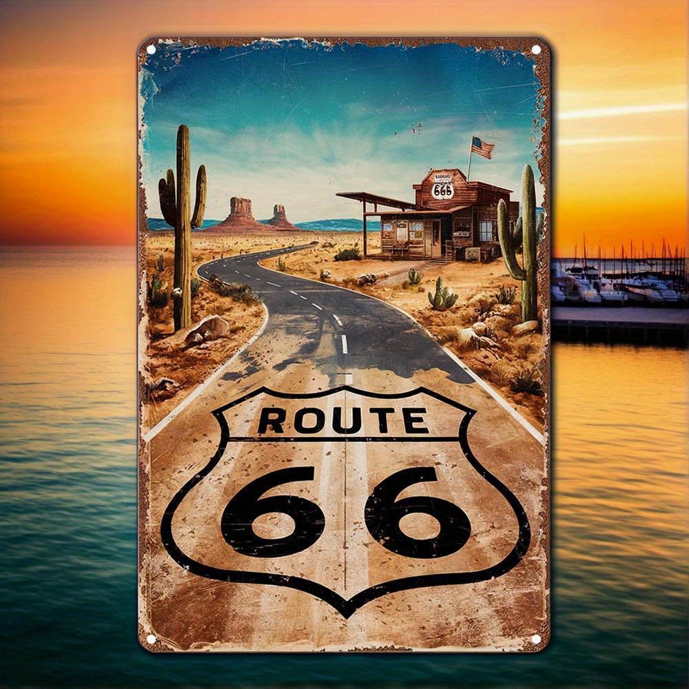 Vintage Route 66 Metal Sign -  - đánh giá và giá Brass Weight Plate