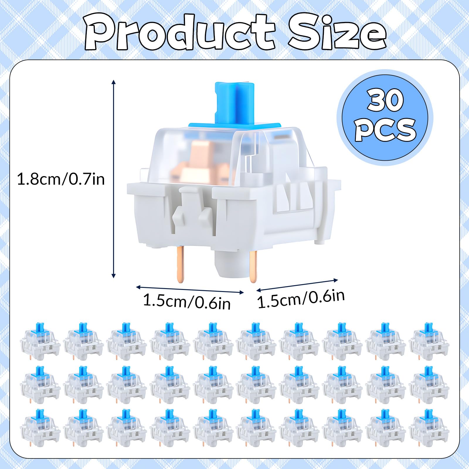 30 PCS Mechanical Keyboard Swi - đánh giá và giá Gaming Keyboard Blue Switches